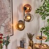 Koyoto Wandleuchte Glas 15 cm Chrom, Gold, Klar, Kupferfarben, Rauchfarben, 3-flammig