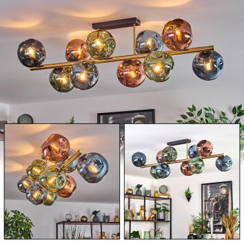 Ripoll Deckenleuchte Glas 15 cm Gold, Schwarz, 10-flammig Ripoll Deckenleuchte Glas 15 cm Gold, Schwarz, 10-flammig