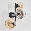 Koyoto Wandleuchte Glas 15 cm Bernsteinfarben, Klar, Rauchfarben, 3-flammig