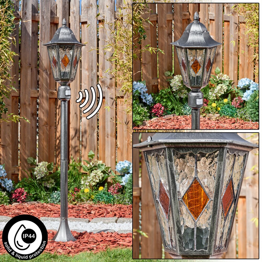 Lignac Wegeleuchte Schwarz, Silber, 1-flammig, Bewegungsmelder main product photo