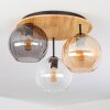 Koyoto Deckenleuchte Glas 20 cm Naturfarben, Schwarz, 3-flammig