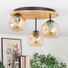 Ripoll Deckenleuchte Glas 15 cm Naturfarben, Schwarz, 3-flammig