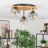 Ripoll Deckenleuchte Glas 15 cm Naturfarben, Schwarz, 3-flammig