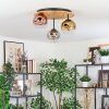 Ripoll Deckenleuchte Glas 15 cm Naturfarben, Schwarz, 3-flammig