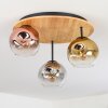 Ripoll Deckenleuchte Glas 15 cm Naturfarben, Schwarz, 3-flammig