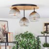 Koyoto Deckenleuchte Glas 15 cm Naturfarben, Schwarz, 3-flammig
