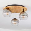Koyoto Deckenleuchte Glas 15 cm Naturfarben, Schwarz, 3-flammig