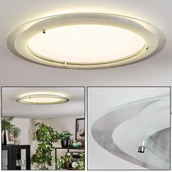 Ipres Deckenleuchte LED Silber, Weiß, 1-flammig