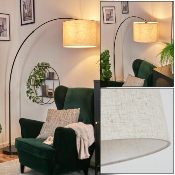 Bassagoda Bogenstehlampe 40 cm Chrom, Schwarz, 1-flammig