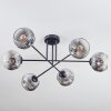 Ripoll Deckenleuchte Glas 15 cm Chrom, Klar, Rauchfarben, 6-flammig