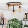 Ripoll Deckenleuchte Glas 15 cm Naturfarben, Schwarz, 3-flammig