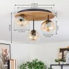 Ripoll Deckenleuchte Glas 15 cm Naturfarben, Schwarz, 3-flammig