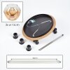Ripoll Deckenleuchte Glas 15 cm Naturfarben, Schwarz, 3-flammig