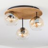 Ripoll Deckenleuchte Glas 15 cm Naturfarben, Schwarz, 3-flammig