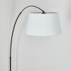 Bassagoda Bogenstehlampe 45 cm Chrom, Schwarz, 1-flammig, Stoff-Lampenschirm
