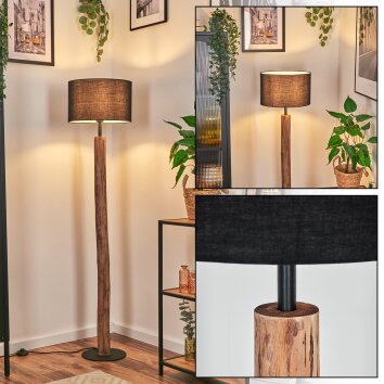 Bassagoda Stehleuchte 35 cm Naturfarben, Schwarz, 1-flammig