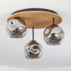 Ripoll Deckenleuchte Glas 15 cm Naturfarben, Schwarz, 3-flammig