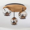 Ripoll Deckenleuchte Glas 15 cm Naturfarben, Schwarz, 3-flammig