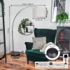 Bassagoda Bogenstehlampe 40 cm Chrom, Schwarz, 1-flammig, Stoffschirm