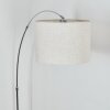 Bassagoda Bogenstehlampe 40 cm Chrom, Schwarz, 1-flammig, Stoffschirm