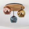 Ripoll Deckenleuchte Glas 15 cm Naturfarben, Schwarz, 3-flammig