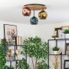 Ripoll Deckenleuchte Glas 15 cm Naturfarben, Schwarz, 3-flammig