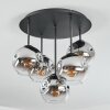 Ripoll Deckenleuchte Glas 15 cm Chrom, Klar, Rauchfarben, 5-flammig
