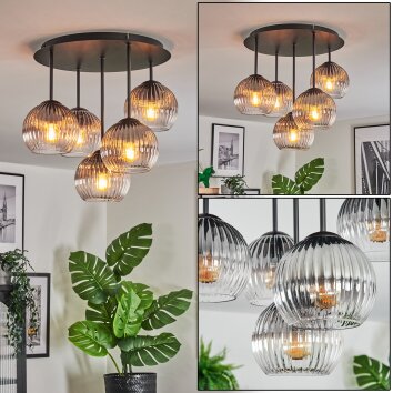 Koyoto Deckenleuchte Glas 15 cm Klar, Rauchfarben, 5-flammig