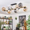 Ripoll Deckenleuchte Glas 15 cm Gold, Schwarz, 10-flammig