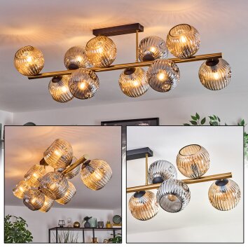 Ripoll Deckenleuchte Glas 15 cm Gold, Schwarz, 10-flammig Ripoll Deckenleuchte Glas 15 cm Gold, Schwarz, 10-flammig