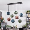 Ripoll Hängeleuchte Glas 20 cm Blau, Grün, Kupferfarben, 8-flammig