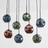 Ripoll Hängeleuchte Glas 20 cm Blau, Grün, Kupferfarben, 8-flammig