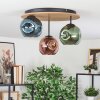 Ripoll Deckenleuchte Glas 15 cm Naturfarben, Schwarz, 3-flammig