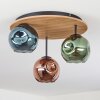 Ripoll Deckenleuchte Glas 15 cm Naturfarben, Schwarz, 3-flammig