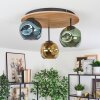 Ripoll Deckenleuchte Glas 15 cm Naturfarben, Schwarz, 3-flammig