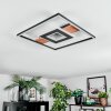 Hadel Deckenleuchte LED Holzoptik, Schwarz, 1-flammig