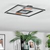 Hadel Deckenleuchte LED Holzoptik, Schwarz, 1-flammig