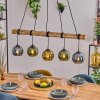 Koyoto Pendelleuchte Glas 15 cm Naturfarben, Schwarz, 5-flammig