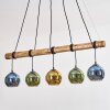 Koyoto Pendelleuchte Glas 15 cm Naturfarben, Schwarz, 5-flammig