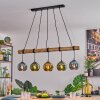 Koyoto Pendelleuchte Glas 15 cm Naturfarben, Schwarz, 5-flammig