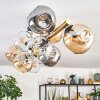 Ripoll Deckenleuchte Glas 15 cm Gold, Schwarz, 10-flammig