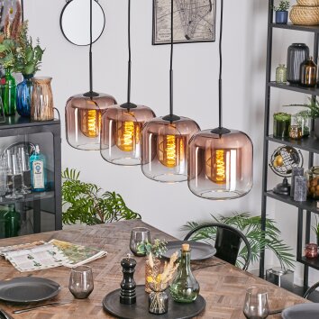 Lauden Hängeleuchte Glas 20 cm Klar, Kupferfarben, 4-flammig Lauden Hängeleuchte Glas 20 cm Klar, Kupferfarben, 4-flammig