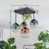 Gastor Deckenleuchte Glas 15 cm Blau, Grün, Klar, Kupferfarben, 5-flammig