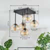 Koyoto Deckenleuchte Glas 15 cm Bernsteinfarben, Klar, 5-flammig