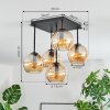 Koyoto Deckenleuchte Glas 15 cm Bernsteinfarben, 5-flammig