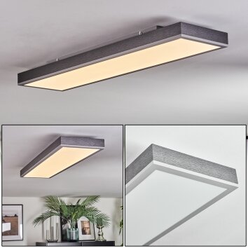 Salmi Deckenpanel LED Grau, Silber, 1-flammig