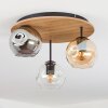 Ripoll Deckenleuchte Glas 15 cm Naturfarben, Schwarz, 3-flammig