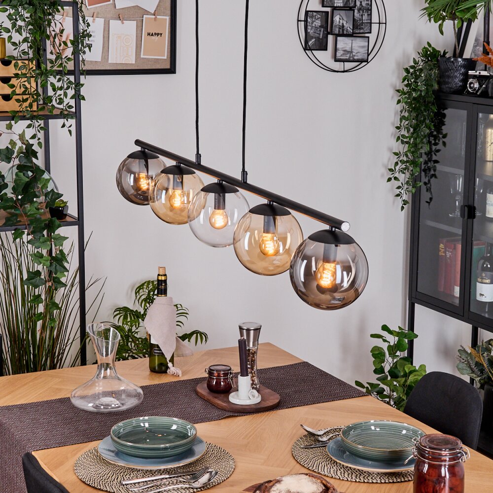 Gastor Pendelleuchte Glas 15 cm Bernsteinfarben, Klar, Rauchfarben, 5-flammig main product photo