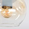 Ripoll Deckenleuchte Glas 15 cm Naturfarben, Schwarz, 3-flammig