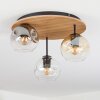 Ripoll Deckenleuchte Glas 15 cm Naturfarben, Schwarz, 3-flammig